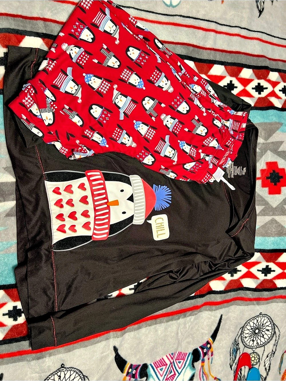 Secret Treasures Christmas Pajama Set Red & Black Size 3X Like New